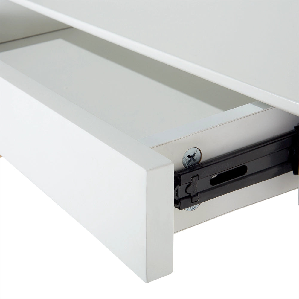 Scrivania da Ufficio Bianca 120 x 75 cm Piano Laccato 2 Cassetti Scandinavo