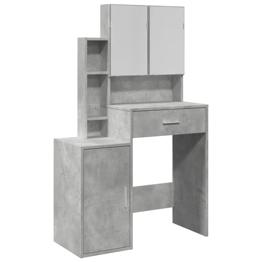 Toeletta con Armadietto Grigio Cemento 80x35x132 cm