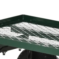 Carrello da Giardino in Acciaio con Capacità 150 kg e Maniglia Rivestita, 94x48.5x100 cm, Nero e Verde