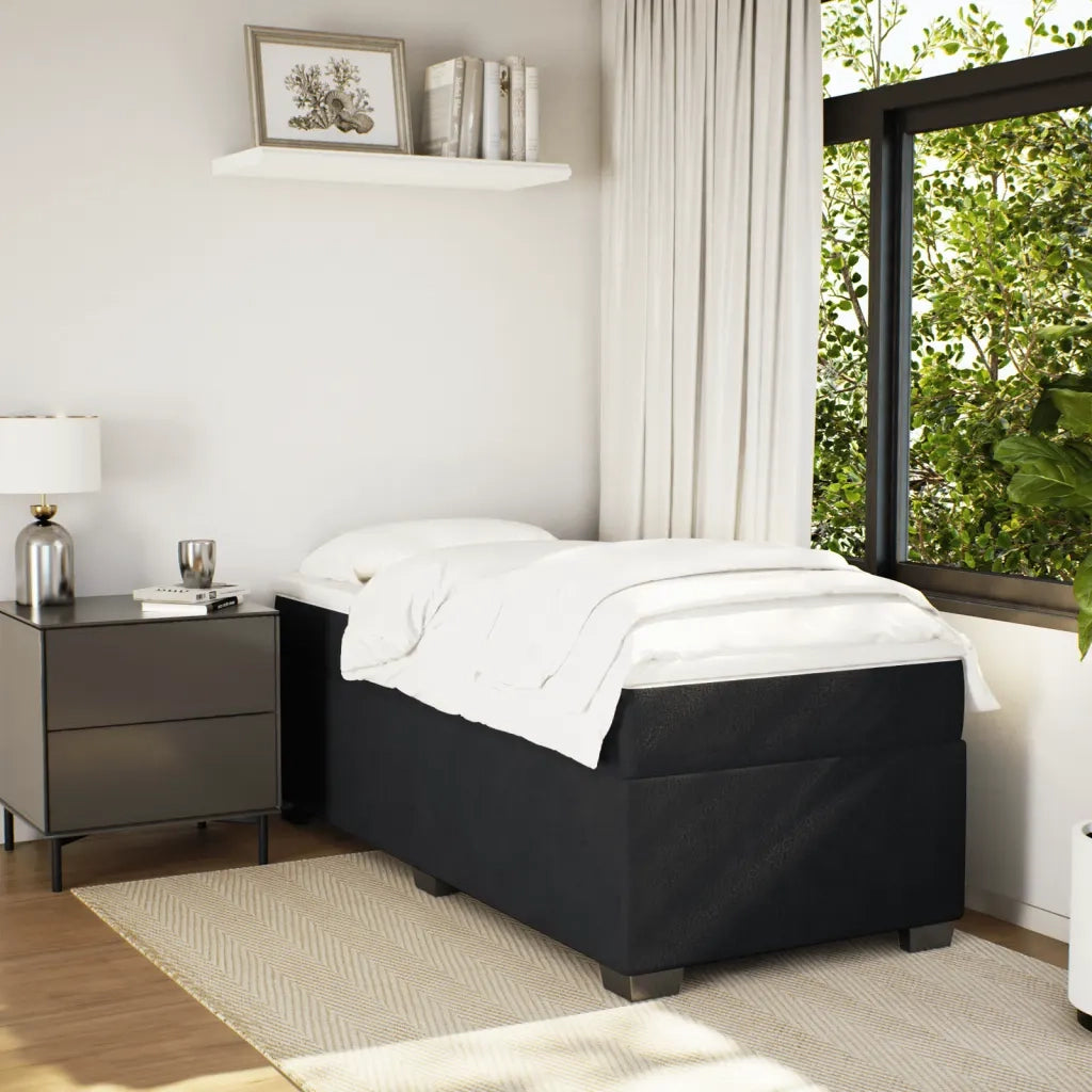 vidaXL Giroletto a Molle con Materasso Nero 100x200 cm in Velluto
