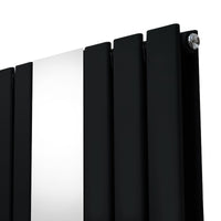 Radiatore a Specchio a Doppia Colonna Verticale Nero 1800mm x 425mm