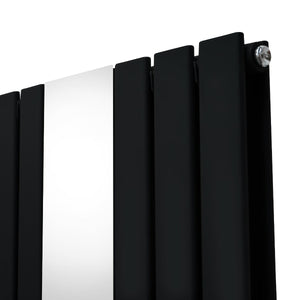 Radiatore a Specchio a Doppia Colonna Verticale Nero 1800mm x 425mm