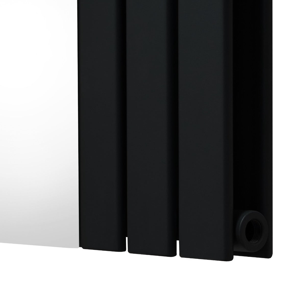 Radiatore a Specchio a Doppia Colonna Verticale Nero 1800mm x 425mm