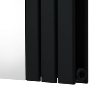 Radiatore a Specchio a Doppia Colonna Verticale Nero 1800mm x 425mm