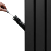 Radiatore a Specchio a Doppia Colonna Verticale Nero 1800mm x 425mm