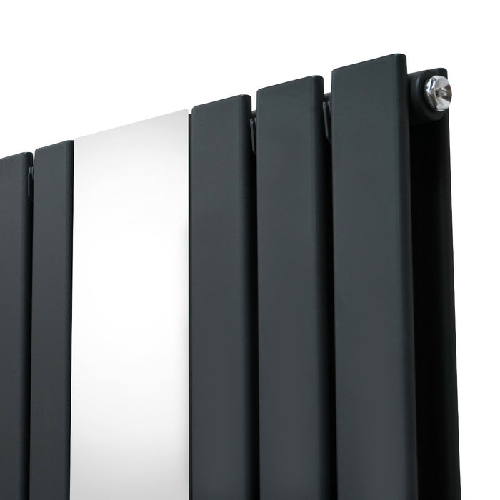 Radiatore a Specchio a Doppia Colonna Verticale Grigio Antracite 1800mm x 565mm