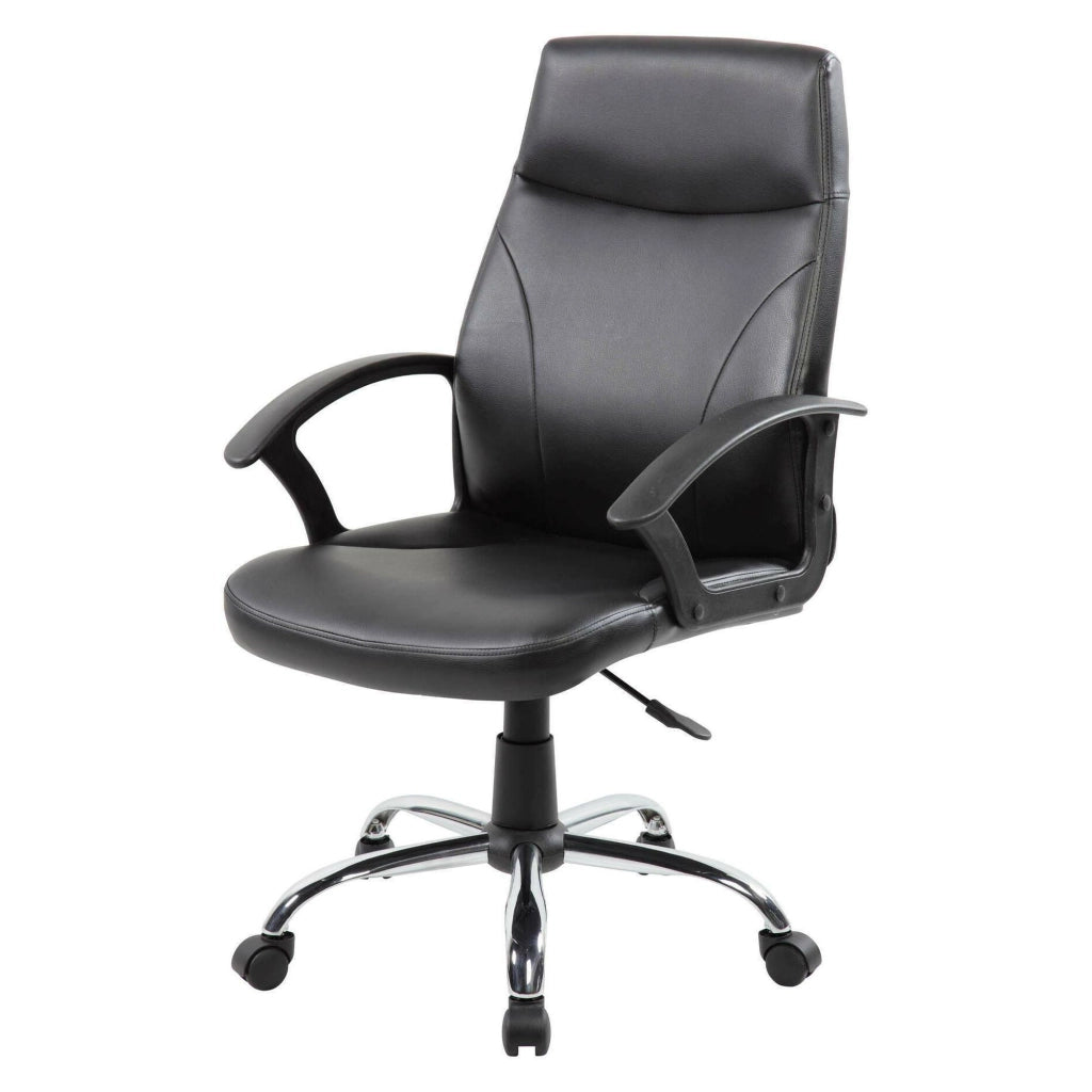 Sedia da ufficio Triangolo, Poltrona direzionale con braccioli, Sedia ergonomica da ufficio, Nero, 60x59h100/110 cm