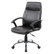 Sedia da ufficio Triangolo, Poltrona direzionale con braccioli, Sedia ergonomica da ufficio, Nero, 60x59h100/110 cm