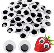 Occhi 20 mm - Plastica - Autoadesivo - Nero/Bianco - Per DIY - Ideale per il fai da te - Punti di fissaggio