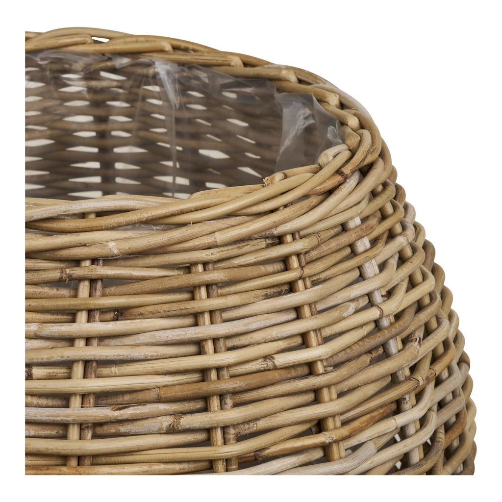 Set di 2 Cesti Portaoggetti Melaka, Marrone, Rattan, 33x33x27 cm