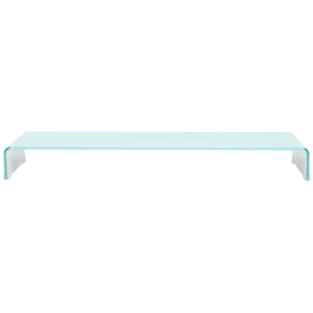Pratico supporto TV/buffet/supporto per monitor di design per TV in vetro bianco da 110 cm 2502223