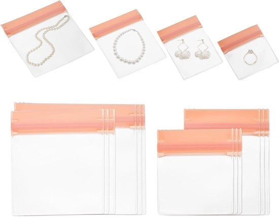 Set di 12 contenitori trasparenti per accessori da viaggio - Borse anti-condensate con chiusura a raccordo