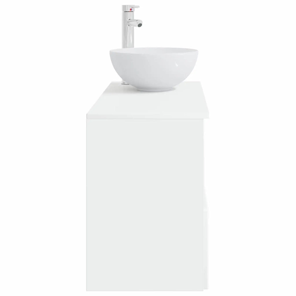 Set di mobili per il bagno 2 pz Bianco Lucido 3404038