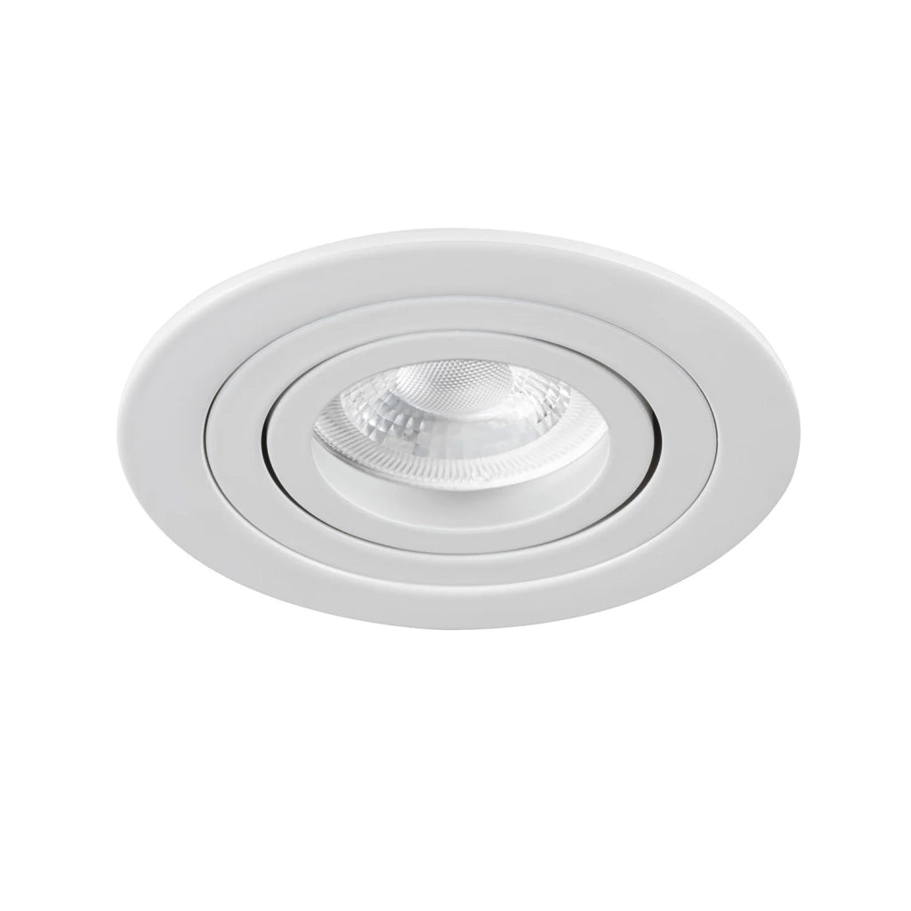 Faretto Incasso Sun Orientabile Tondo Alluminio Bianco 1 Luce Gu10 D9,2Cm