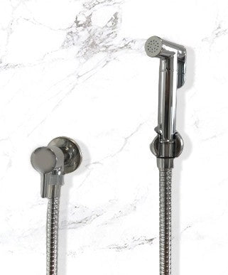Kit idroscopino doccetta bidet moderno in ottone completo flessibile 120 support abs