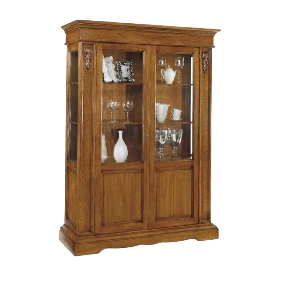 Vetrina in legno 2 ante in legno finitura bassano l.155 p.48 h.210 (484) - Mobili 2G