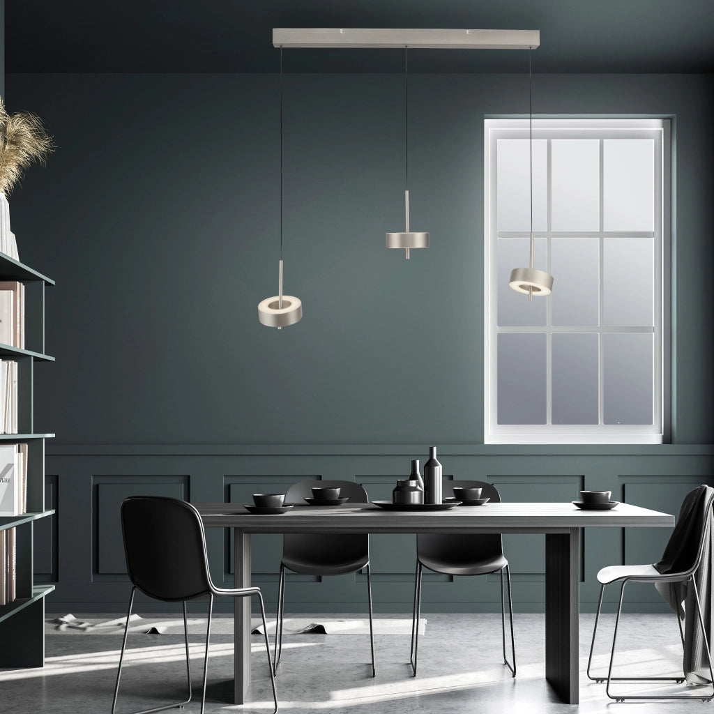 Lampada sospesa LED argento 95cm 3x9W CCT Neuhaus