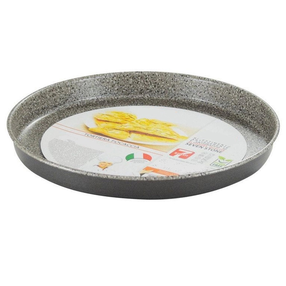 Trade Shop - Teglia Stampo Tortiera Focaccia Rotonda Da ø24 Cm Antiaderente Antigraffio 037104m -
