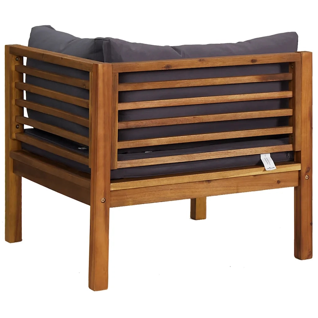 Set Divani da Giardino 2 pz con Cuscini Grigio Scuro in Acacia CFW8813854