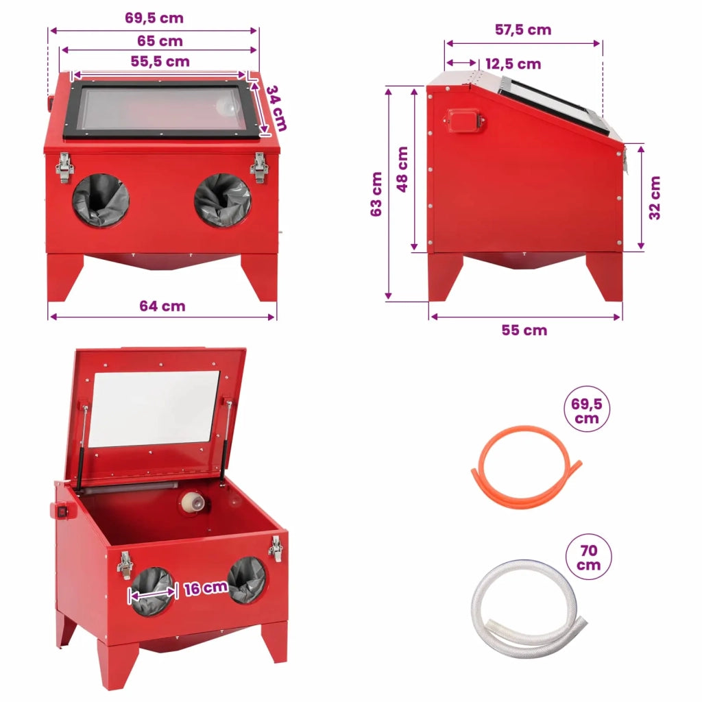 Cabina di Sabbiatura 150 L 125 PSI Acciaio laminato a freddo 42012445