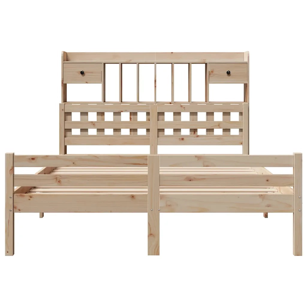 Letto Libreria senza Materasso 140x200 cm in Legno di Pino 3322263