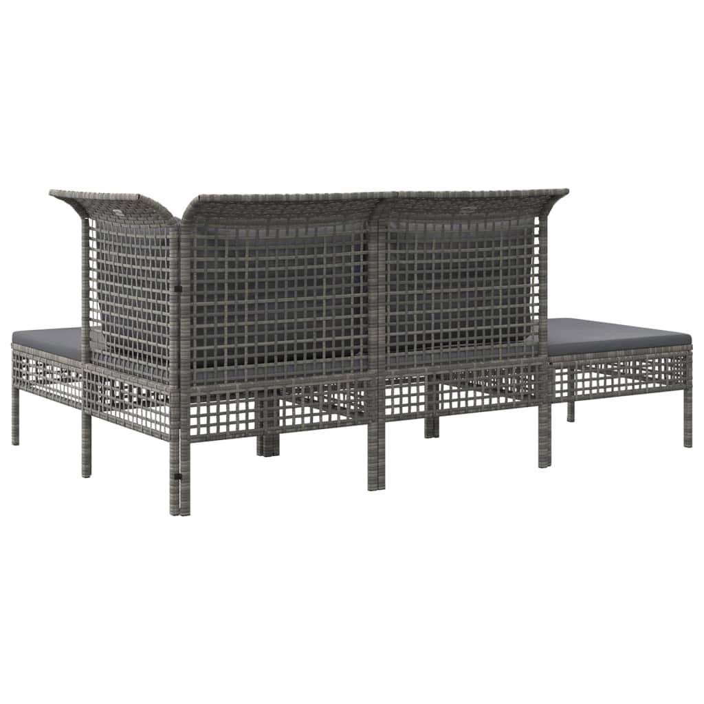 Set di mobili da giardino mobili da esterno 4 pezzi con cuscini resina intrecciata grigia 02_0016144