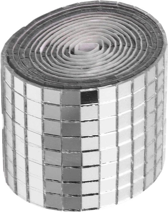 Decorazione per Parete in Vetro Fibra - Sticker di Specchio Decorativo - Sticker Quadrato per Parete - Decorazione per Casa con Effetto Specchio - (ARGENTO) - 1600 Pezzi - Contenuto Richiesto