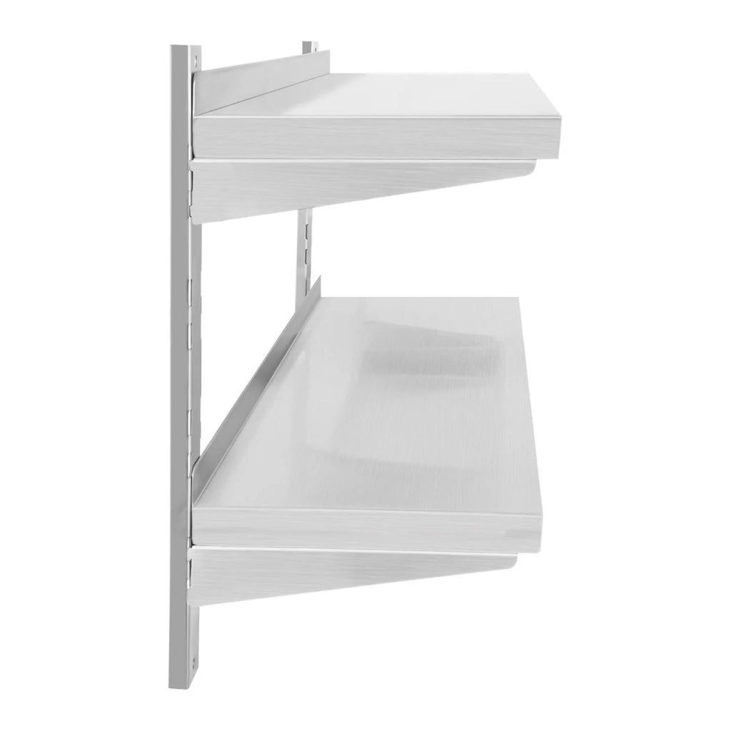 Mensola da parete professionale - 2 ripiani - 80 cm acciaio inox 14_0001547