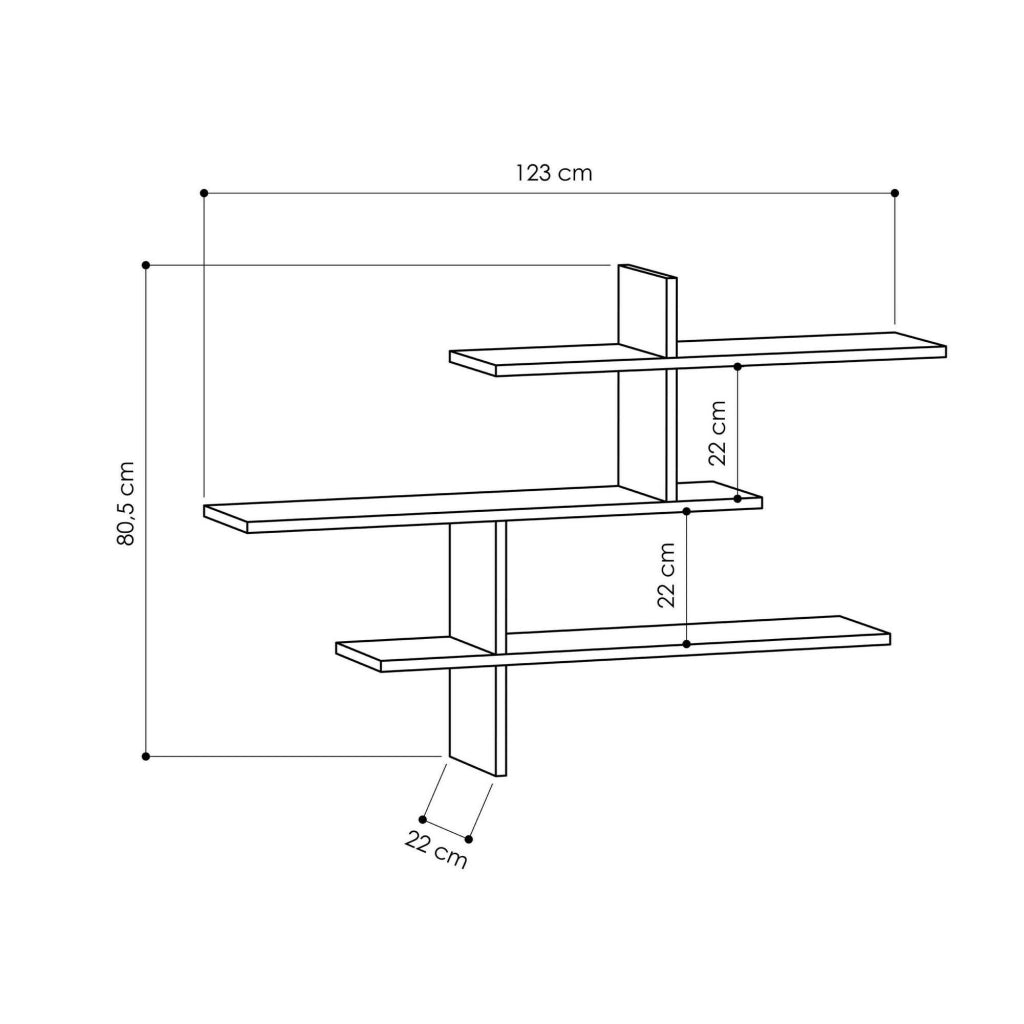 Maliksi, Mensola 4 Ripiani, 123x22x81h cm Bianco