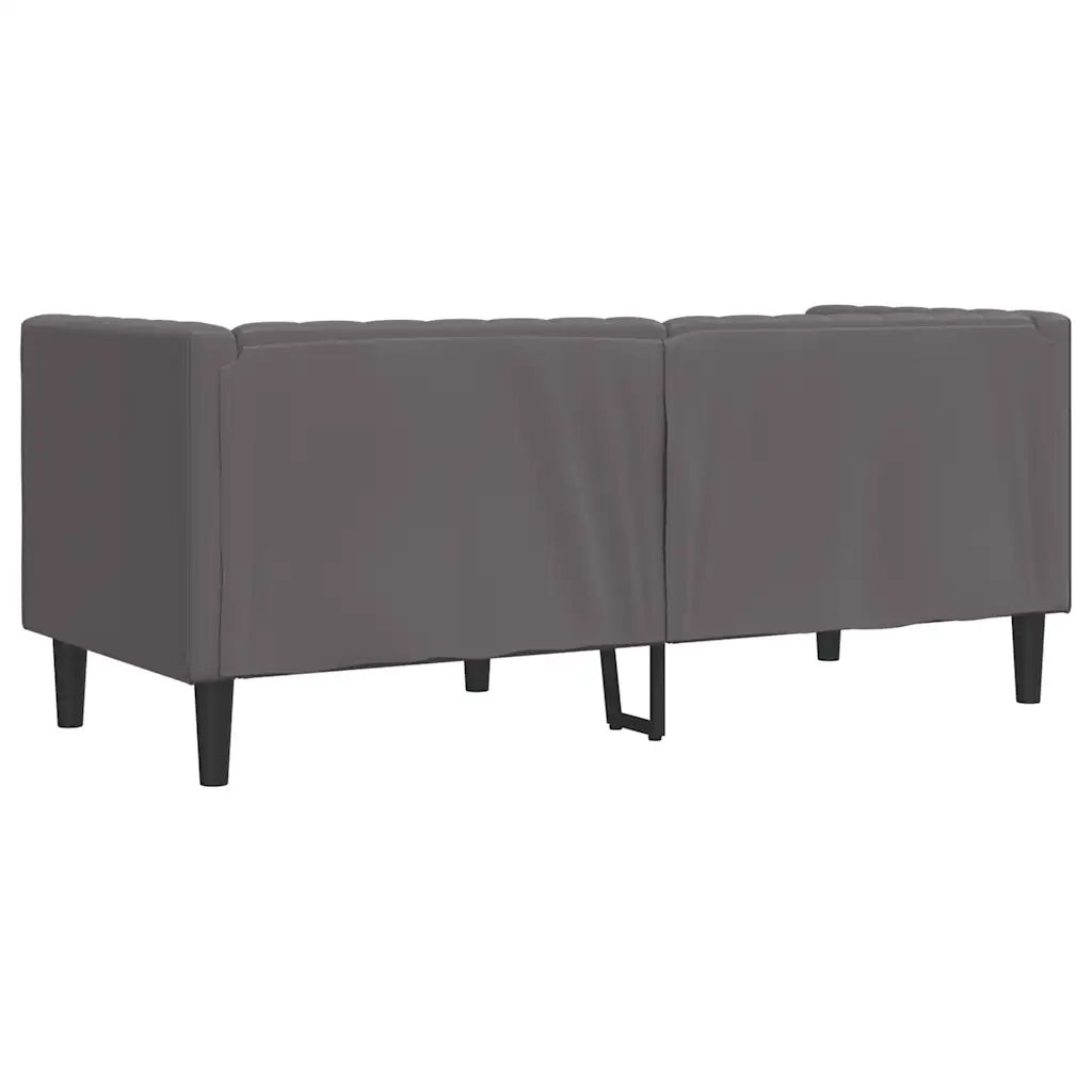 Divano Chesterfield a 2 Posti-Sofa 2 Posti-Divanetto Grigia in Similpelle