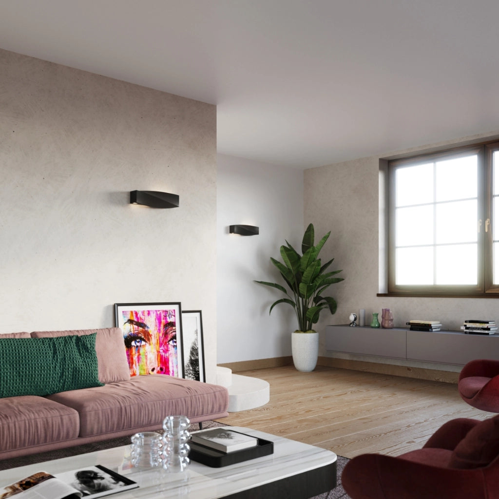 Applique DELTIO nera ceramica/vetro E27 Pure Lume IP20
