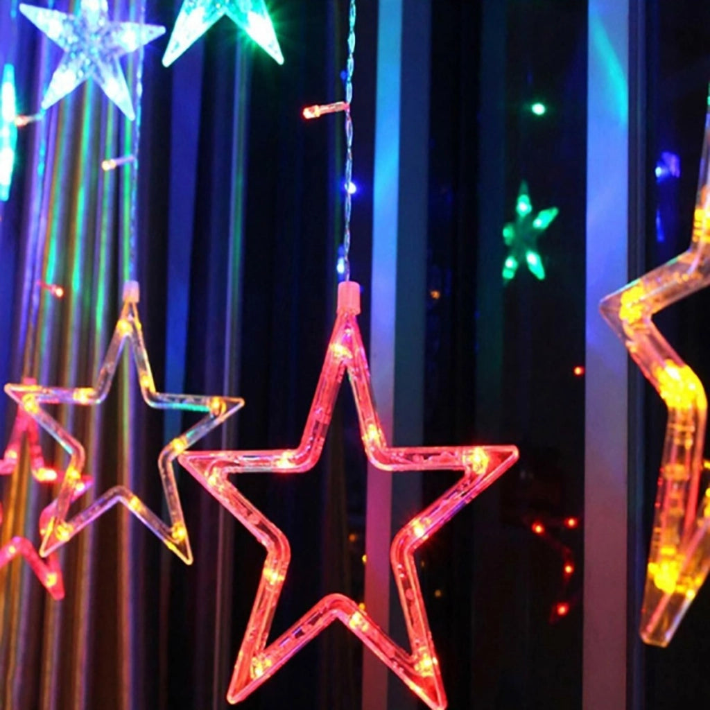 CATENA LUMINOSA STELLA LUCE RGB COLORI STELLE LUCI LED NATALE FESTE ADDOBBI