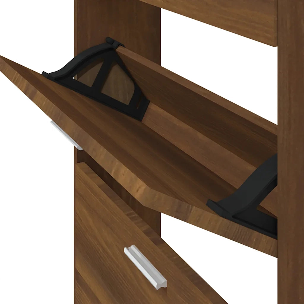 Scarpiera-Scaffale per scarpe Rovere Marrone 59x17x81 cm in Legno Multistrato