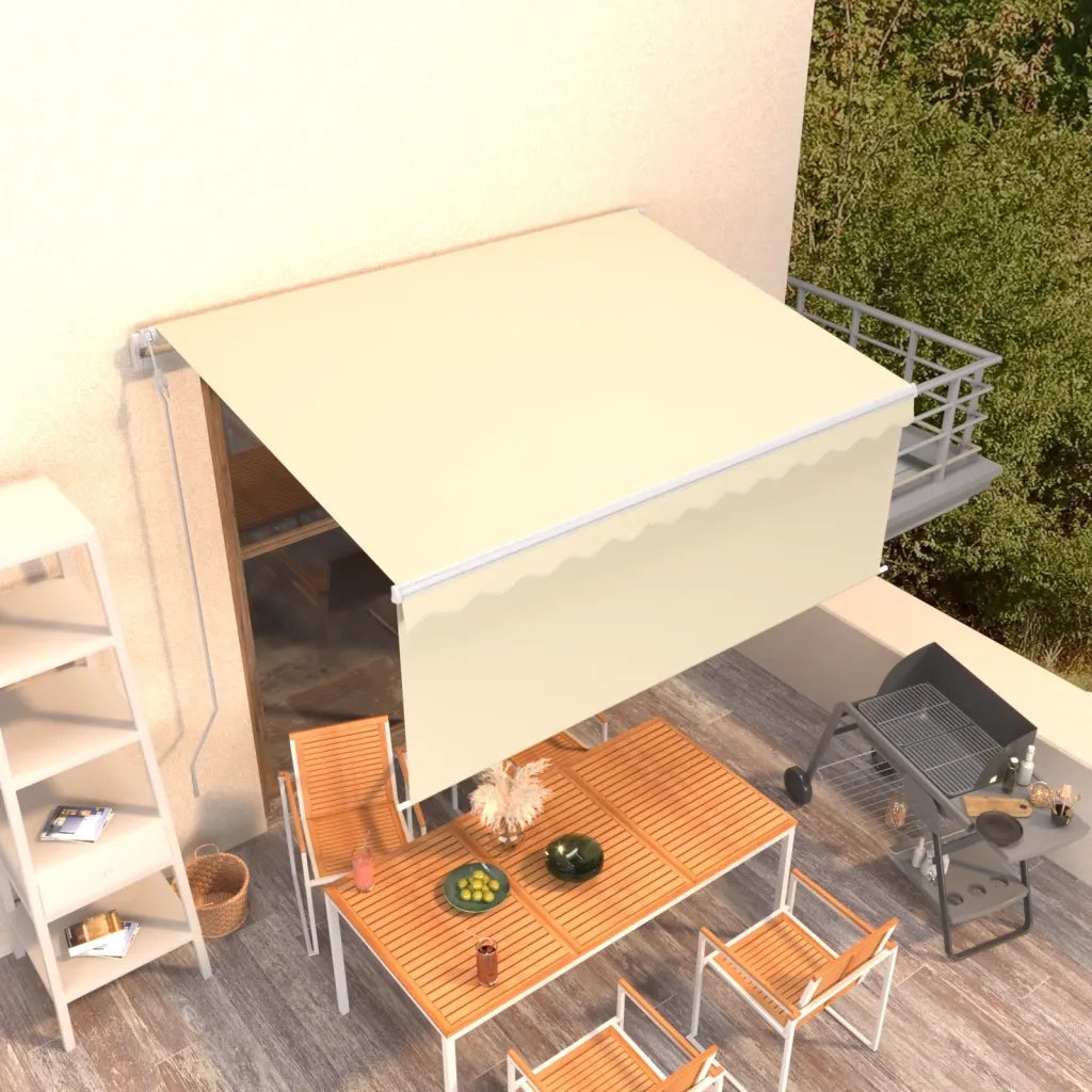 Tenda Sole Retrattile Automatica con Parasole 3,5x2,5 m Crema 3069287