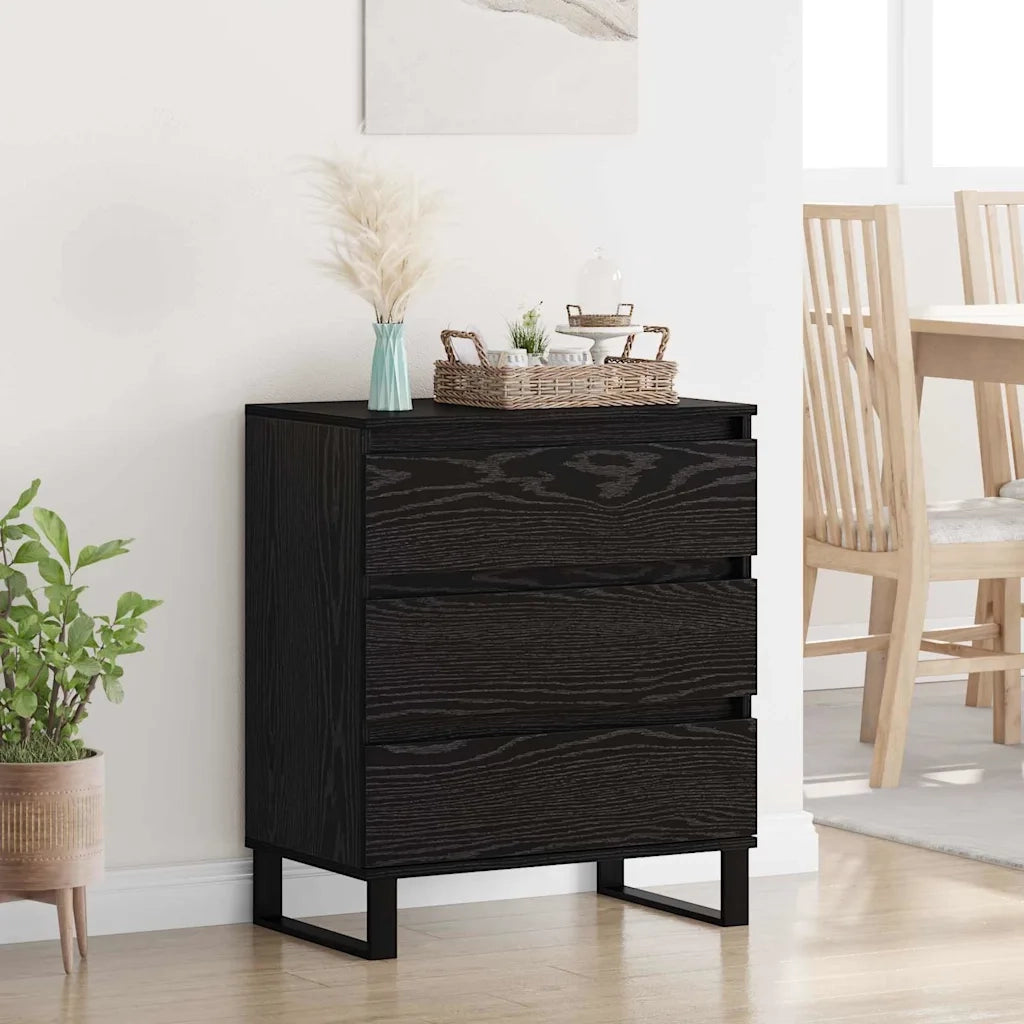 Credenza-Buffet-Armadio da cucina Rovere Nero 60 x 35 x 70 cm Legno multistrato 399305