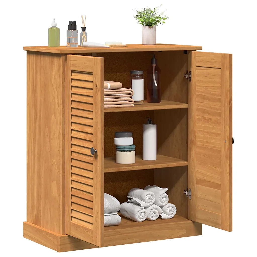vidaXL Mobile da Bagno VIGO marrone ambrato 67.5 x 34 x 80 cm