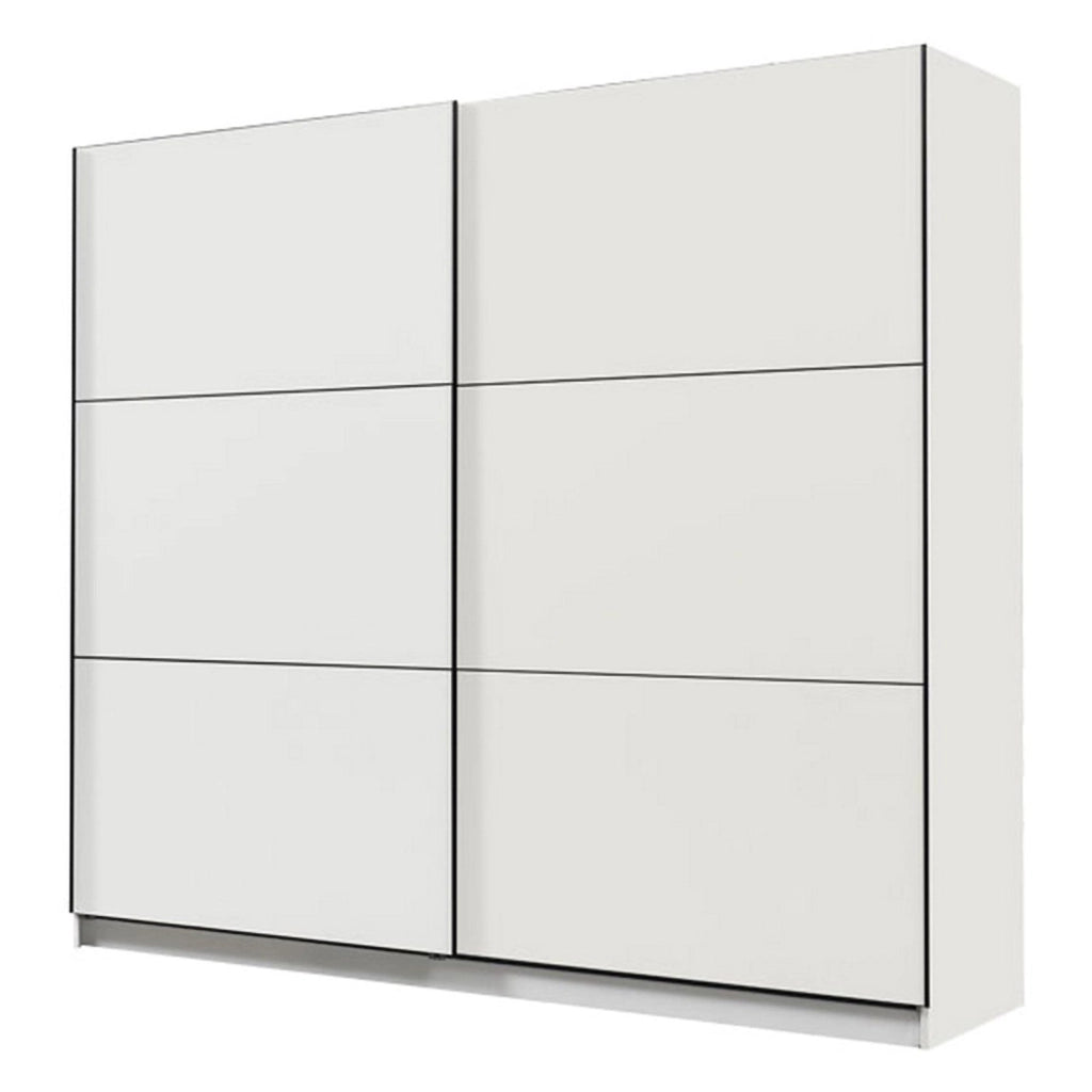 Armadio Camera da Letto Piateda, Guardaroba Grande 8 Ripiani, 217x210h cm Bianco Opaco