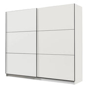 Armadio Camera da Letto Piateda, Guardaroba Grande 8 Ripiani, 217x210h cm Bianco Opaco