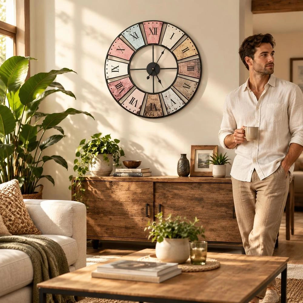 Vintage Wall Clock With Quartz Movement, 60 Cm XXL