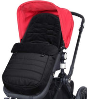 Sacchetto di protezione universale per passeggino - impermeabile e resistente al vento - nero - imbottito con fleece