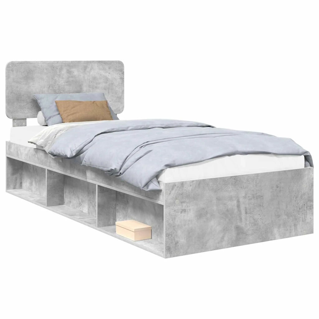 Struttura del letto Grigio Concretè 100 x 200 cm Pino massello 3412117