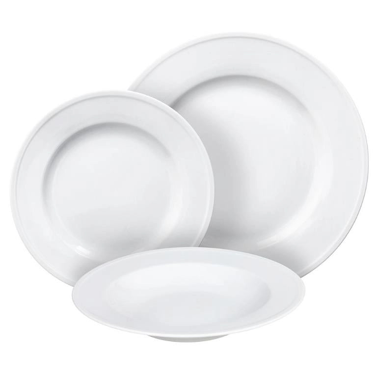 Servizio di Piatti da Tavola in Porcellana Milano Bianco 18 Pezzi Tognana