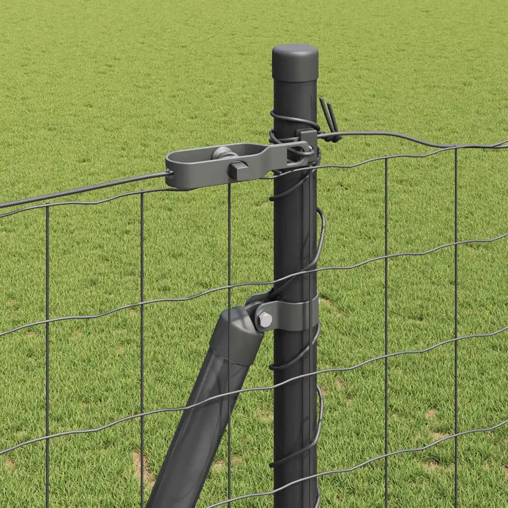 Recinzione da Giardino | Recinzione con Posto Grigio 1,4 x 10 m Acciaio e PVC