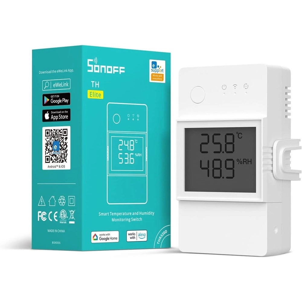 Trade Shop - Interruttore Wifi Intelligente Th Elite 20a Per Temperatura Umidità Sonoff Thr320d -