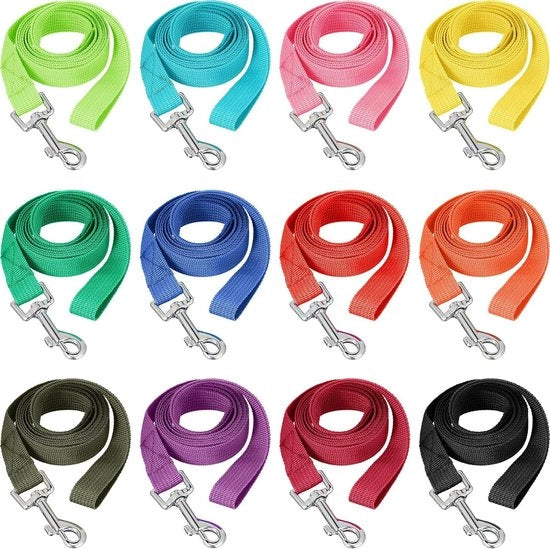 12 set di cinture per cani in nylon in 12 colori - Adatti per cuccioli e cani piccoli