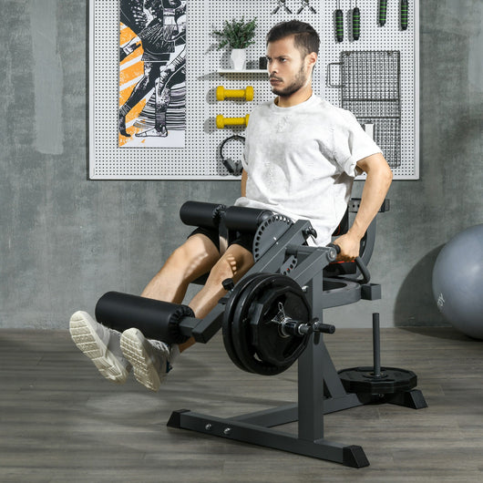 Seated Calf Machine 32 posizioni da Seduti 100x90x105 cm Grigio e Nero