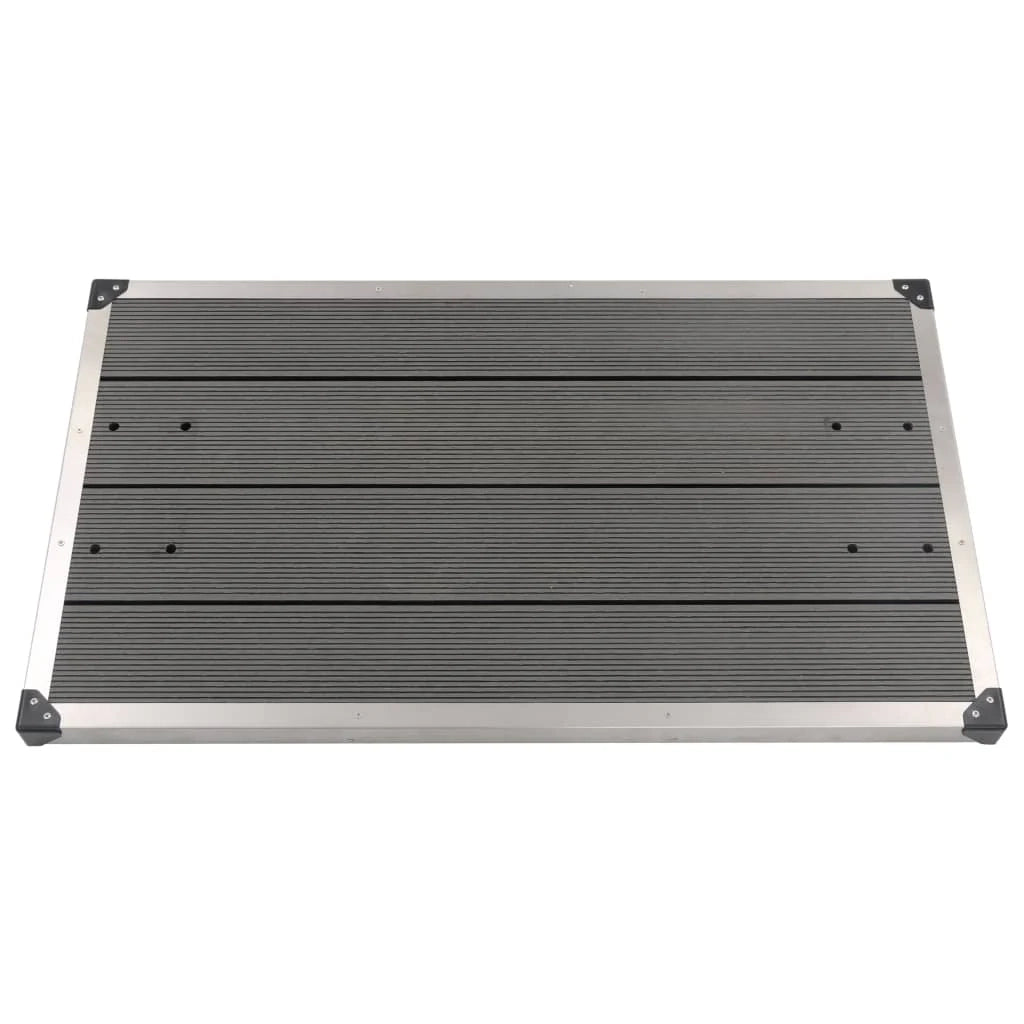 Piatto doccia da esterno piatto doccia da giardino piatto doccia da terrazza piscina acciaio inox WPC 110 x 62 cm grigio 02_0001983