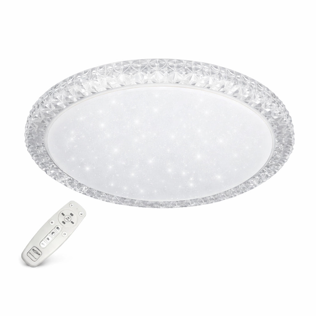 Plafoniera LED 60W Ø50cm Dimmerabile con Telecomando Luce selezionabile Calda, Fredda, Naturale 4800lm Effetto Cielo Stellato
