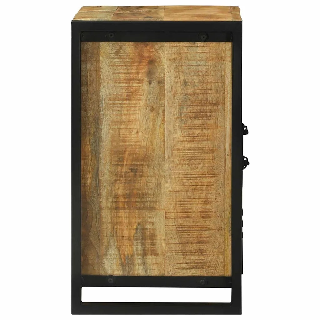 Mobile da Bagno | Armadio sottolavello con porta Marrone Legno di mango massello