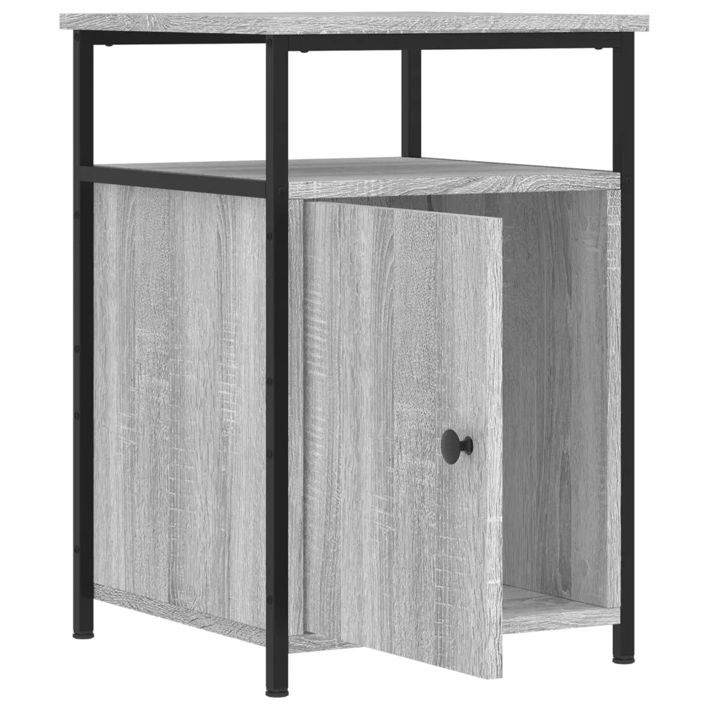 Comodini 2 pz-Set di 2 Tavolino da notte Grigio Sonoma 40x42x60 cm in Legno Multistrato 896233